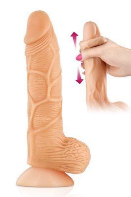 Фалоімітатор із рухомою крайньою плоттю Real Body &mdash; Real Brad, діаметр 4,5 см, TPE SO1889 фото