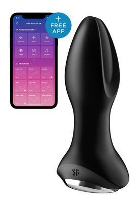 Анальна смарт вібропробка із перлинним масажем, чорна - Satisfyer Rotator Plug 2+ Black SO6279 фото