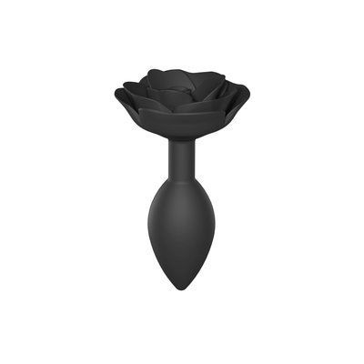 Силіконова анальна пробка з трояндою, розмір L, чорна - Love To Love OPEN ROSES L SIZE BLACK ONYX SO5983 фото