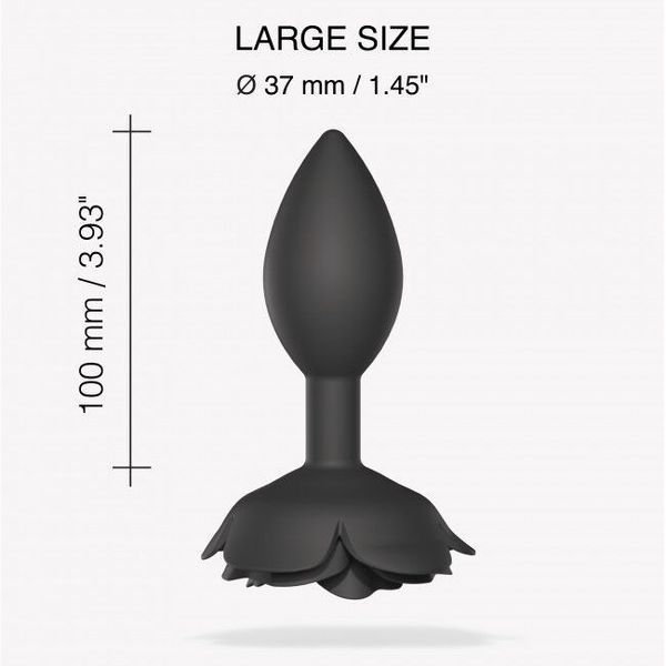 Силіконова анальна пробка з трояндою, розмір L, чорна - Love To Love OPEN ROSES L SIZE BLACK ONYX SO5983 фото