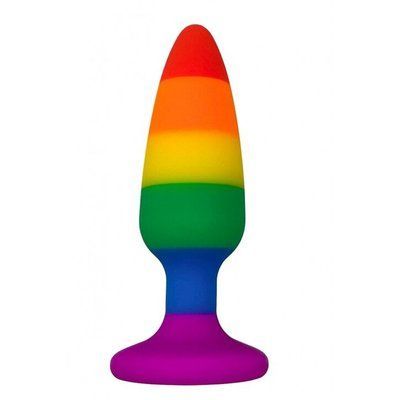 Силіконова анальна пробка, розмір L, діаметр 3,9 см - Wooomy Hiperloo Silicone Rainbow Plug SO7434 фото