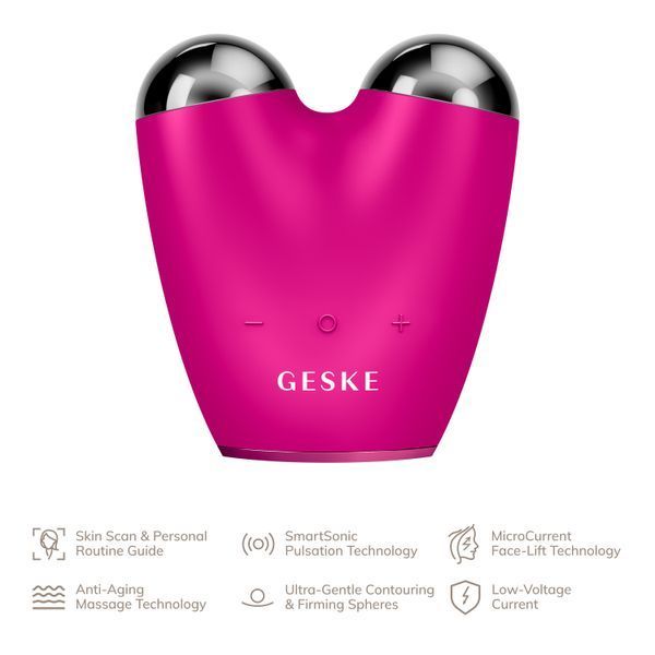 Мікрострумовий підтягувач обличчя GESKE MicroCurrent Face-Lifter 6в1 magenta HB0131 фото