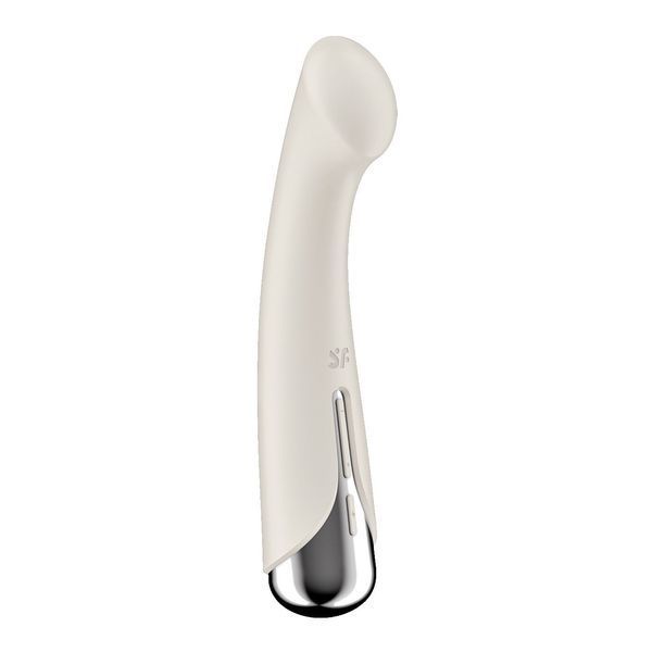 Вібратор з ротацією, плоский майданчик для стимуляції точки G - Satisfyer Spinning G-Spot 1 Beige SX0557 фото