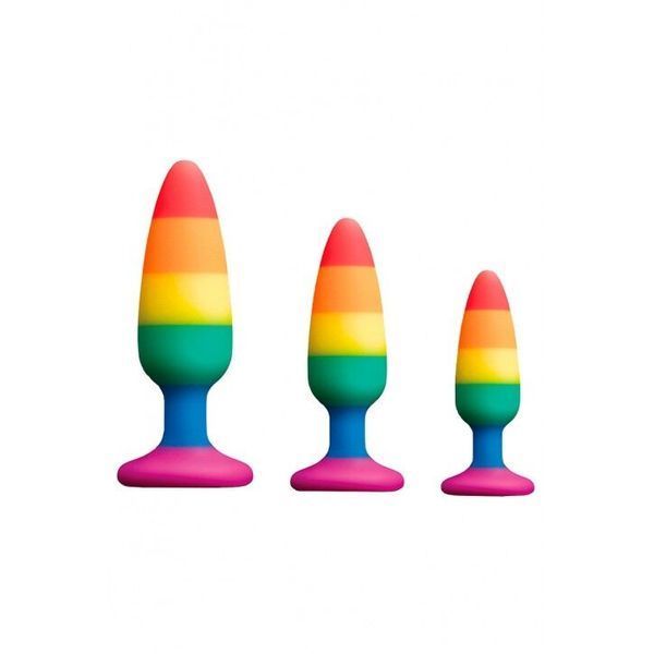 Силіконова анальна пробка, розмір L, діаметр 3,9 см - Wooomy Hiperloo Silicone Rainbow Plug SO7434 фото