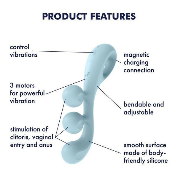 Універсальний вібратор, 3 мотори, гнеться - Satisfyer Tri Ball 2 SO7784 фото