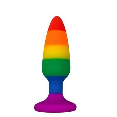 Силіконова анальна пробка, розмір M, діаметр 2,9 см - Wooomy Hiperloo Silicone Rainbow Plug SO7435 фото