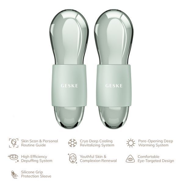Подвійний масажер для очей GESKE Cool&Warm Duo Eye Massager 7в1 green HB0321 фото
