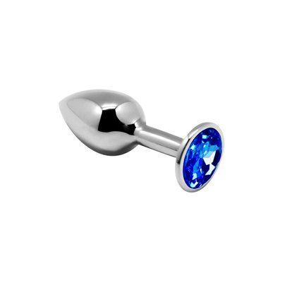 Металева анальна пробка з синім кристалом, розмір S - Alive Mini Metal Butt Plug Blue S SO5998 фото