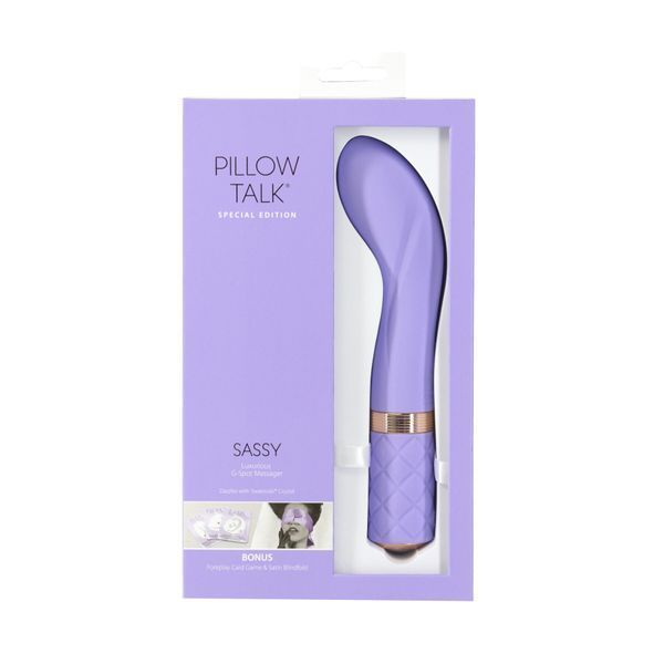 Розкішний вібратор Pillow Talk Sassy Purple Special Edition, Сваровскі, пов&rsquo;язка на очі+гра SO6853 фото