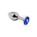 Металева анальна пробка з синім кристалом, розмір S - Alive Mini Metal Butt Plug Blue S SO5998 фото 1