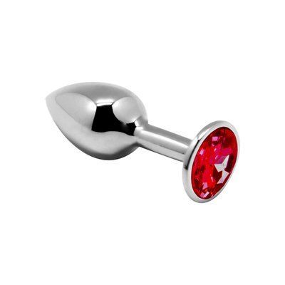 Металева анальна пробка з червоним кристалом, розмір М - Alive Mini Metal Butt Plug Red M SO5999 фото