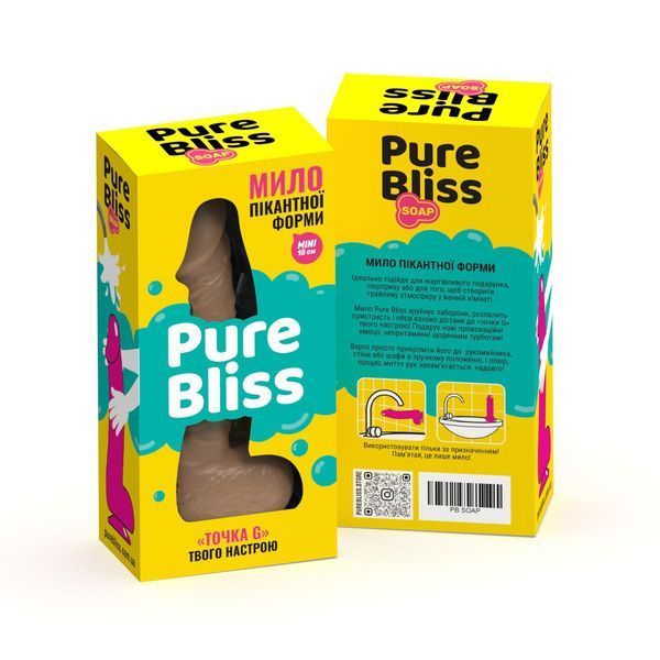 Крафтове мило-член із присоскою, натуральне, 15 см &mdash; Pure Bliss MINI Brown SO6353 фото