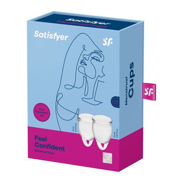 Набір менструальних чаш, 15мл та 20мл, мішечок для зберігання - Satisfyer Feel Confident (Прозорий) SO7791 фото
