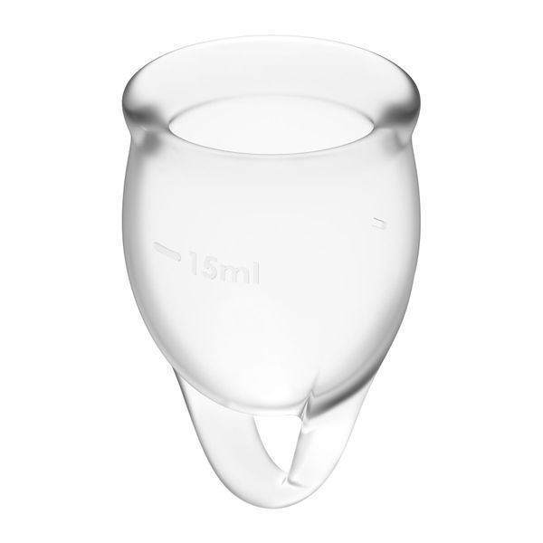 Набір менструальних чаш, 15мл та 20мл, мішечок для зберігання - Satisfyer Feel Confident (Прозорий) SO7791 фото