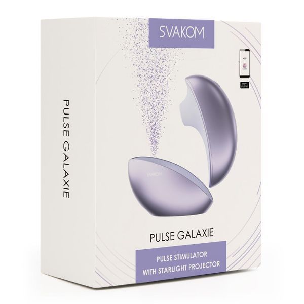 Вакуумний кліторальний стимулятор Svakom Pulse Galaxie Metal Lilac, нічник-проєктор зоряного неба SO9679 фото