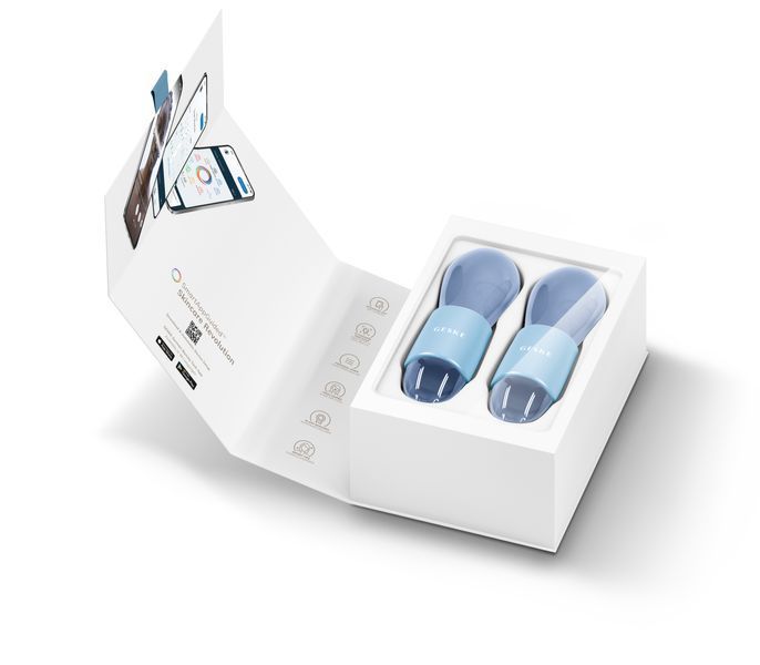 Подвійний масажер для очей GESKE Cool&Warm Duo Eye Massager 7в1 aquamarine HB0318 фото