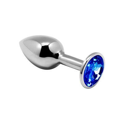 Металева анальна пробка з синім кристалом, розмір M - Alive Mini Metal Butt Plug Blue M SO6001 фото