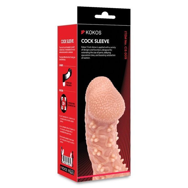 Насадка на член, потовщувальна, стимулюючий рельєф, розмір M - Kokos Cock Sleeve CS 009 M SX1467 фото