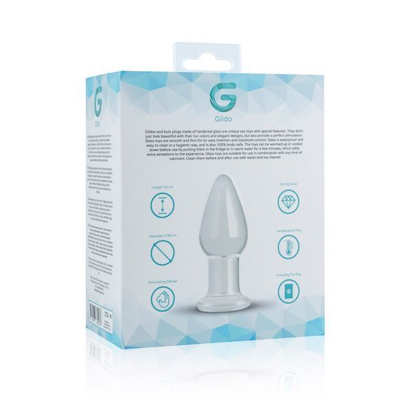 Скляна анальна пробка, діаметр 3,9 см - Gildo Glass Buttplug No. 24 SO4620 фото
