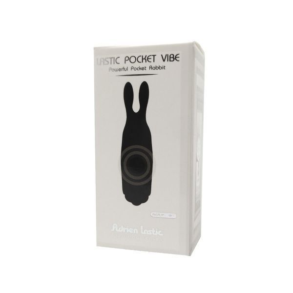 Віброкуля зі стимулювальними вушками - Adrien Lastic Pocket Vibe Rabbit Black  AD33499 фото
