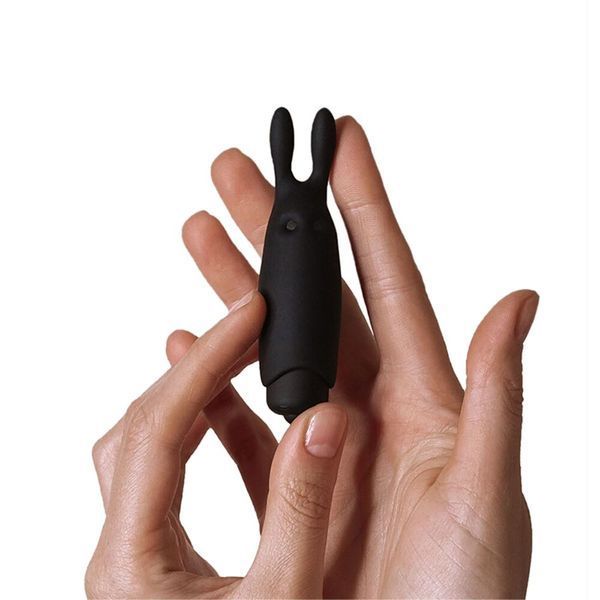 Віброкуля зі стимулювальними вушками - Adrien Lastic Pocket Vibe Rabbit Black  AD33499 фото