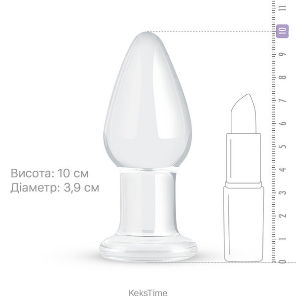 Скляна анальна пробка, діаметр 3,9 см - Gildo Glass Buttplug No. 24 SO4620 фото