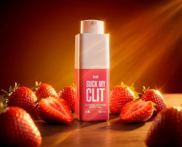Гель для клітора з ефектом посмоктування, смак полуниця - Intt Suck My Clit Wild Strawberry (15 мл) SX4002 фото