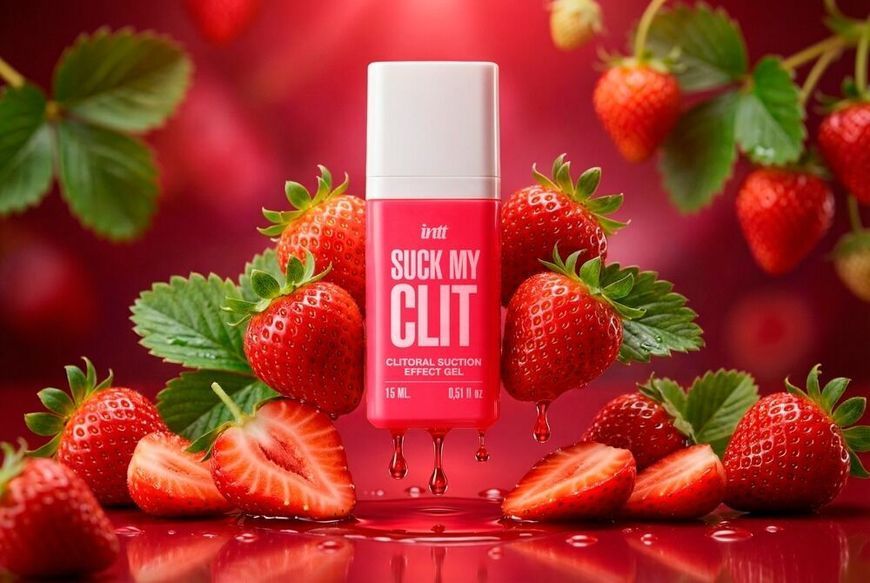 Гель для клітора з ефектом посмоктування, смак полуниця - Intt Suck My Clit Wild Strawberry (15 мл) SX4002 фото