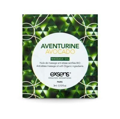 Пробник масажної олії, запах зеленого квітучого лугу EXSENS Anti-Stress Aventurine Avocado (3 мл) SO2387 фото