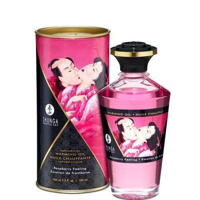 Розігріваюча олія, без цукру, смачна - Малина (100 мл) Shunga Aphrodisiac Warming Oil &ndash; Raspberry Feeling SO2494 фото