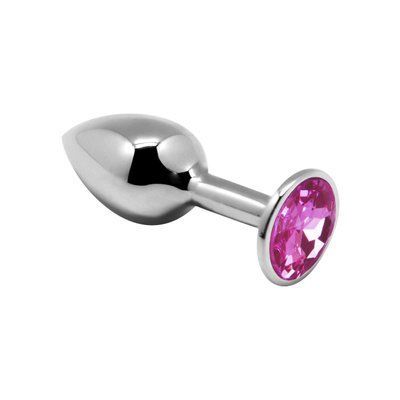 Металева анальна пробка з рожевим кристалом, розмір М - Alive Mini Metal Butt Plug Pink M SO6002 фото