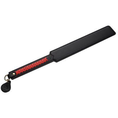 Паддл LOCKINK SEVANDA Braided-handle Spanking Paddle, чорно-червоний, гладенький, з плетінням на ручці SX0877 фото
