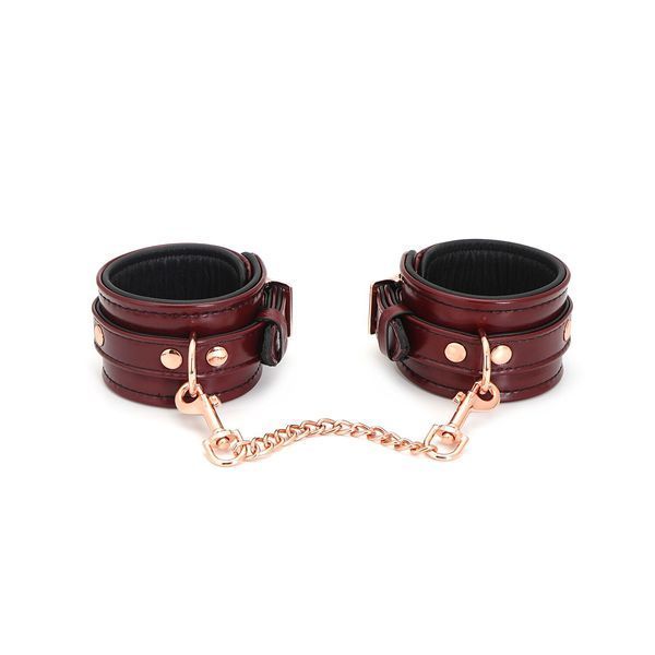 Шкіряні поножі Liebe Seele Wine Red Anklecuffs SO9453 фото