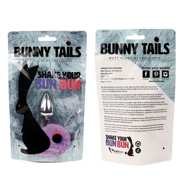 Анальна пробка хвіст зайки, фіолетовий - FeelzToys Bunny Tails Butt Plug Purple SO5062 фото