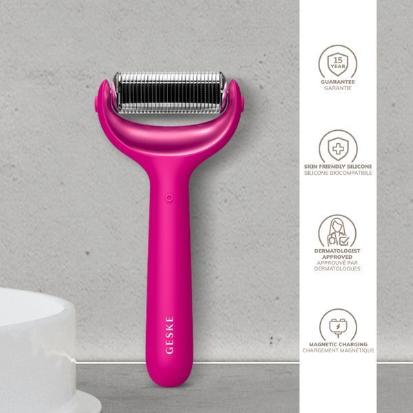Ролер для голкової мезотерапії обличчя та тіла GESKE MicroNeedle Face&Body Roller 9в1 magenta HB0208 фото