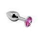 Металева анальна пробка з рожевим кристалом, розмір М - Alive Mini Metal Butt Plug Pink M SO6002 фото 1