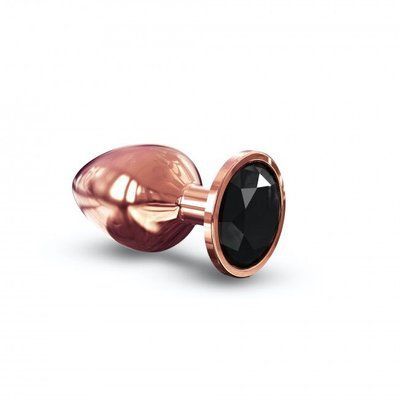Анальна пробка рожеве золото з чорним кристалом - Dorcel Diamond Plug Rose Gold L SO5530 фото