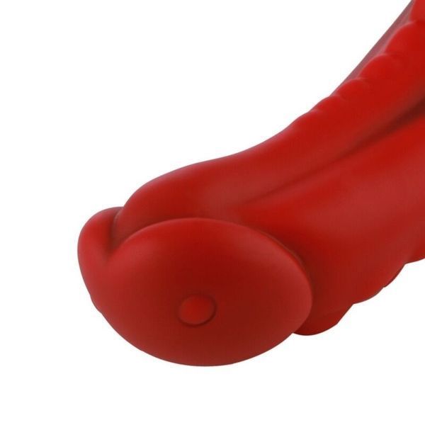 Фалоімітатор для секс-машин Hismith 8.35" Curved Silicone Dildo Red Monster Series SO9966 фото