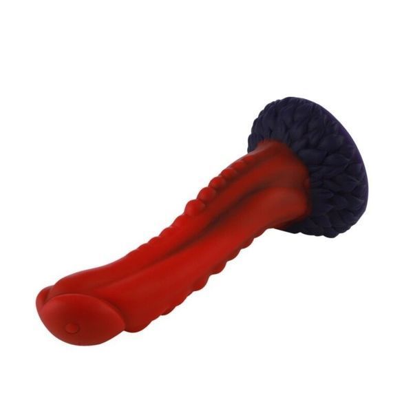 Фалоімітатор для секс-машин Hismith 8.35" Curved Silicone Dildo Red Monster Series SO9966 фото