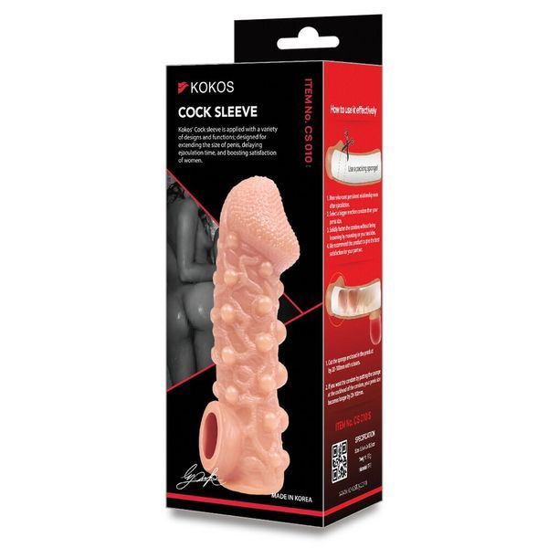 Насадка на член, потовщувальна, стимулюючий рельєф, розмір M - Kokos Cock Sleeve CS 010 M SX1469 фото