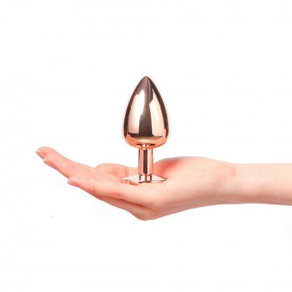 Анальна пробка рожеве золото з чорним кристалом - Dorcel Diamond Plug Rose Gold L SO5530 фото