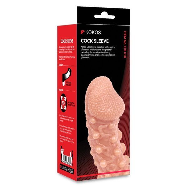 Насадка на член, потовщувальна, стимулюючий рельєф, розмір M - Kokos Cock Sleeve CS 010 M SX1469 фото