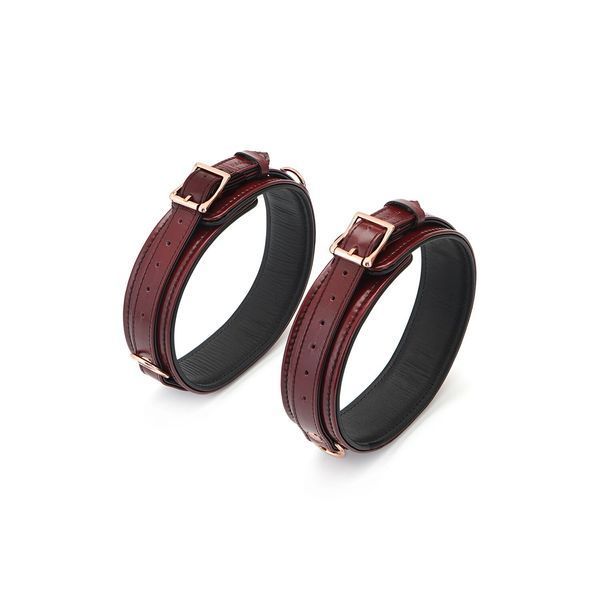 Шкіряні манжети на стегна Liebe Seele Wine Red Thigh Cuffs, розмір S SO9454 фото