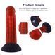 Фалоімітатор для секс-машин Hismith 8.35" Curved Silicone Dildo Red Monster Series SO9966 фото 5