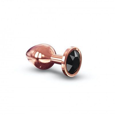 Анальна пробка рожеве золото з чорним кристалом - Dorcel Diamond Plug Rose Gold М SO5531 фото