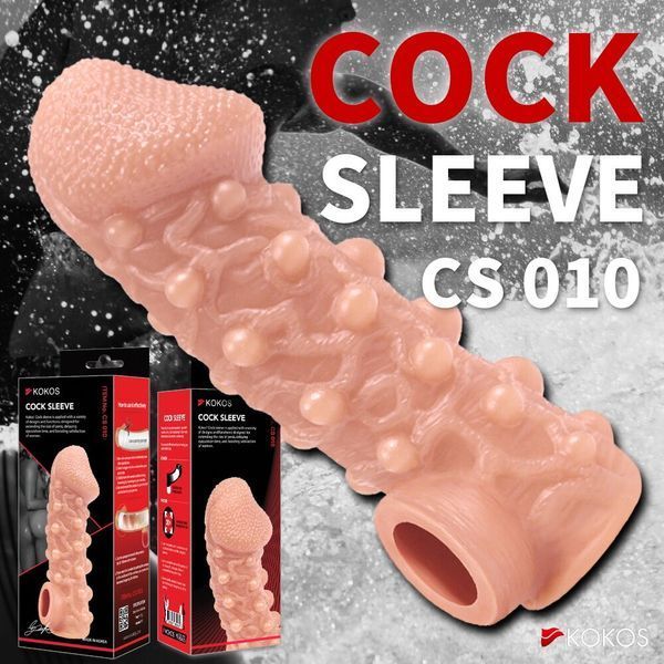 Насадка на член, потовщувальна, стимулюючий рельєф, розмір L - Kokos Cock Sleeve CS 010 L SX1470 фото