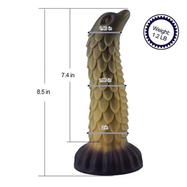 Фалоімітатор для секс-машин Hismith 8.5" Squama Beast Silicone Dildo Monster Series SO9967 фото