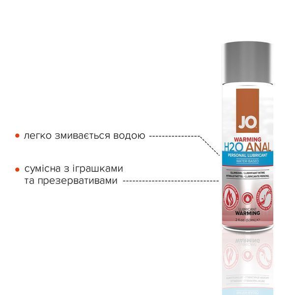 Анальна змазка розігрівальна, на водній основі - System JO ANAL H2O WARMING (60 мл) SO1457 фото