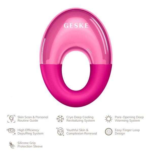 Масажер для очей GESKE Cool&Warm Eye Massager 7в1 magenta HB0311 фото
