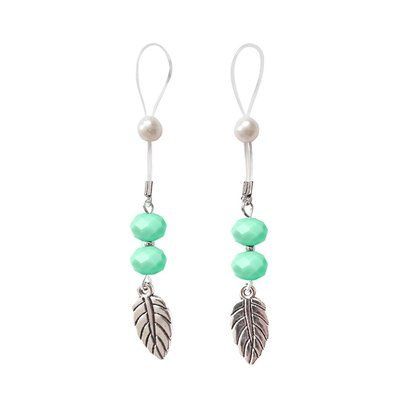 Прикраси з намистинами та листочком для сосків Art of Sex &ndash; Nipple Jewelry Leaf, м&rsquo;ятні SO5397 фото